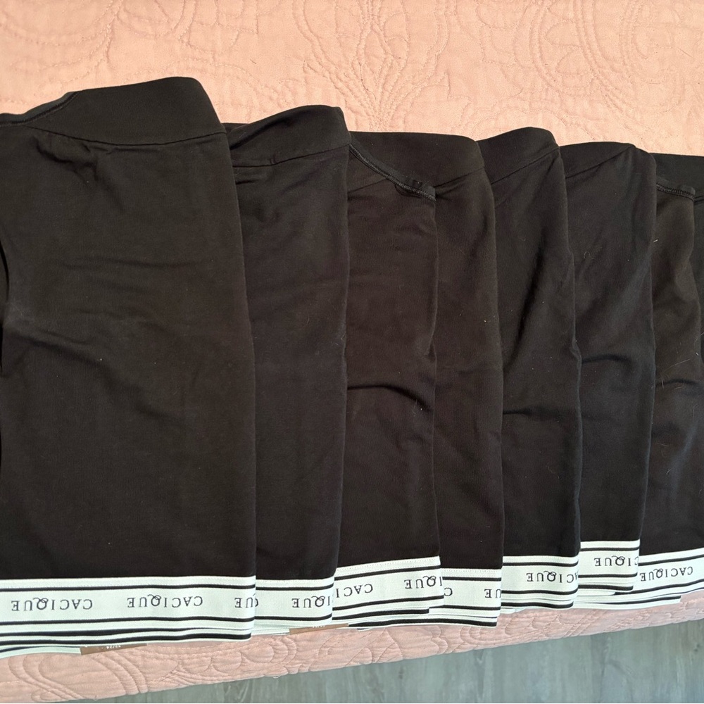22/24 Cacique full brief black panties set of 8 wide waistband